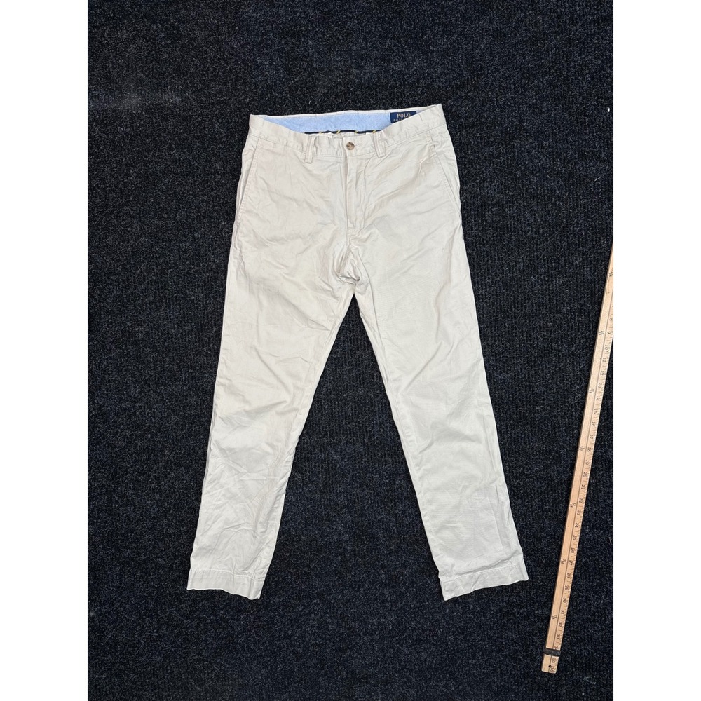 Polo Ralph Lauren Mens 30x30 Stretch Slim Fit Chino Pants Tan Beige Cotton Twill